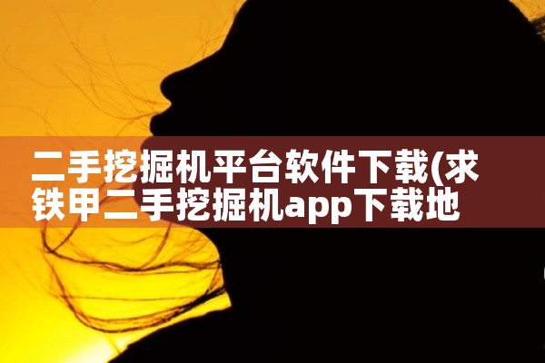 二手挖掘机平台软件下载