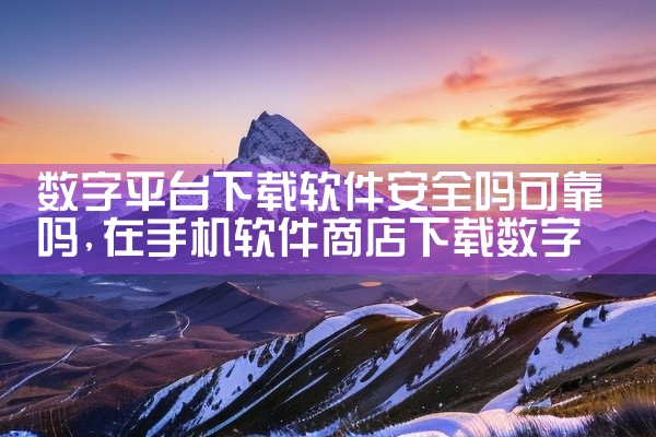 数字平台下载软件安全吗可靠吗